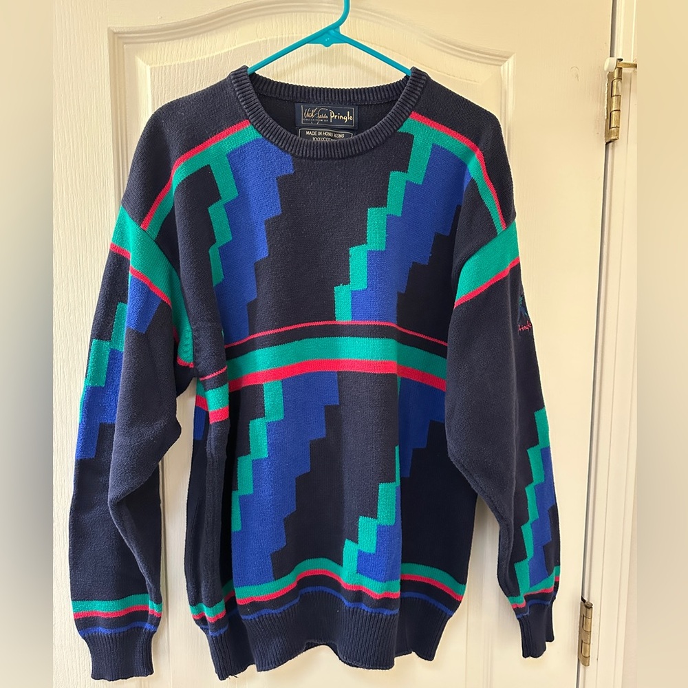 Vintage Pringle of Scotland 100% Cotton Sweater Nick Faldo sz XL
